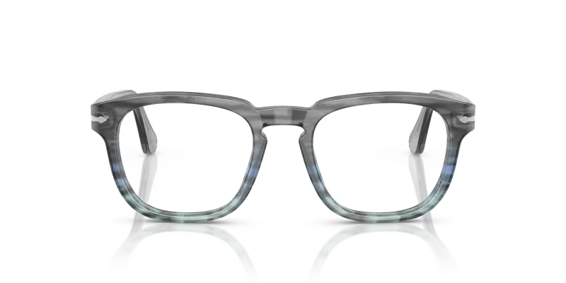 Persol Unisex PO3376V 1205 Montature da vista Acetato Grigio Trasparente Squadrata Normale miniatura 2