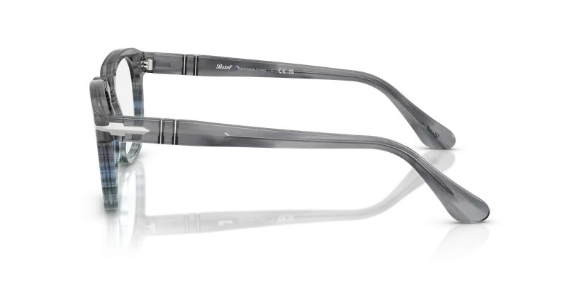 Persol Unisex PO3376V 1205 Montature da vista Acetato Grigio Trasparente Squadrata Normale miniatura 3