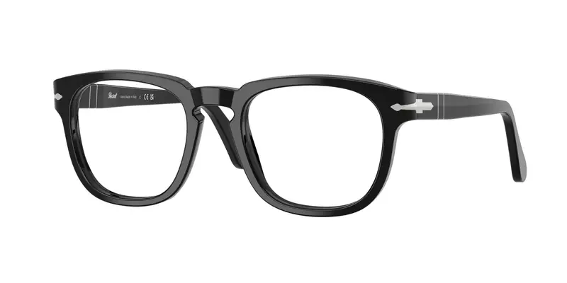 Persol Unisex PO3376V  95 Montature da vista Acetato Nero Trasparente Squadrata Normale