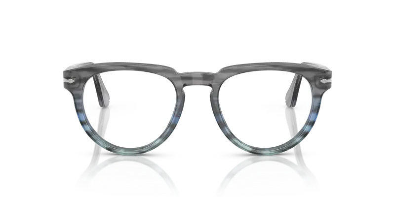 Persol Unisex PO3377V 1205 Montature da vista Acetato Grigio Trasparente Pantos Normale miniatura 2