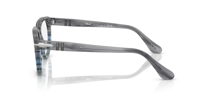 Persol Unisex PO3377V 1205 Montature da vista Acetato Grigio Trasparente Pantos Normale miniatura 3