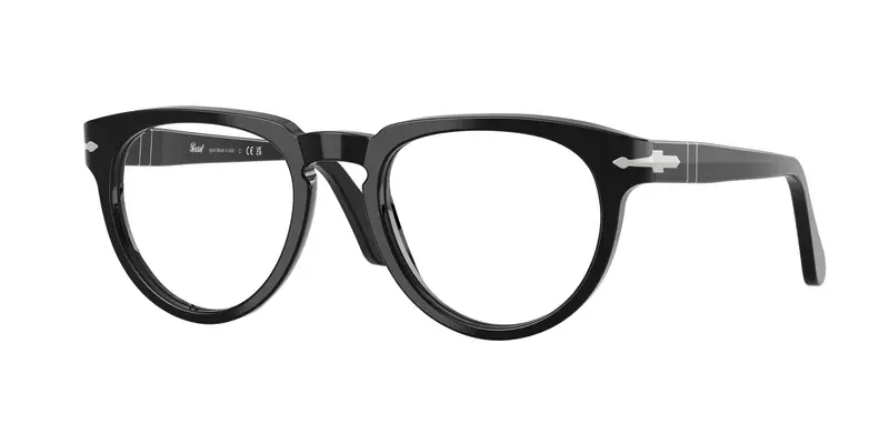 Persol Unisex PO3377V  95 Montature da vista Acetato Nero Trasparente Pantos Normale