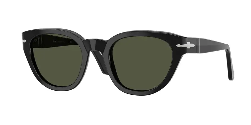 Persol Unisex PO3379S  95/31 Occhiali da sole Acetato Nero Verde Farfalla Normale