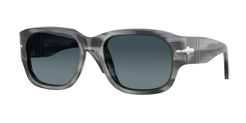 Persol Unisex PO3380S  1192S3 Occhiali da sole Acetato Grigio Blu Squadrata Polarizzata Sfumato