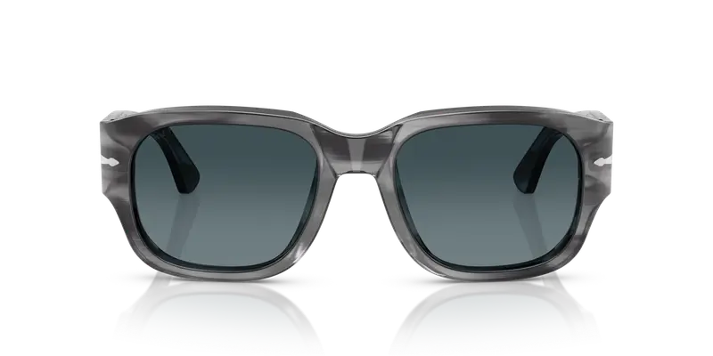 Persol Unisex PO3380S 1192S3 Occhiali da sole Acetato Grigio Blu Squadrata Polarizzata Sfumato miniatura 2