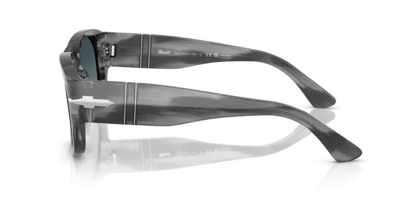 Persol Unisex PO3380S 1192S3 Occhiali da sole Acetato Grigio Blu Squadrata Polarizzata Sfumato miniatura 3