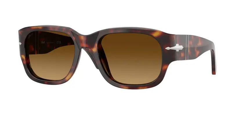 Persol Unisex PO3380S  24/85 Occhiali da sole Acetato Tartaruga Marrone Squadrata Normale Sfumato