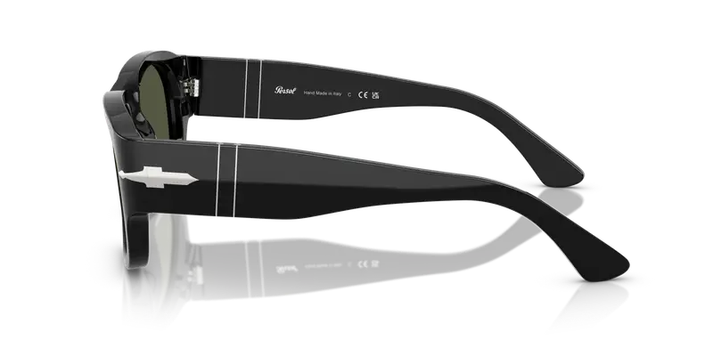 Persol Unisex PO3380S 95/31 Occhiali da sole Acetato Nero Verde Squadrata Normale miniatura 3