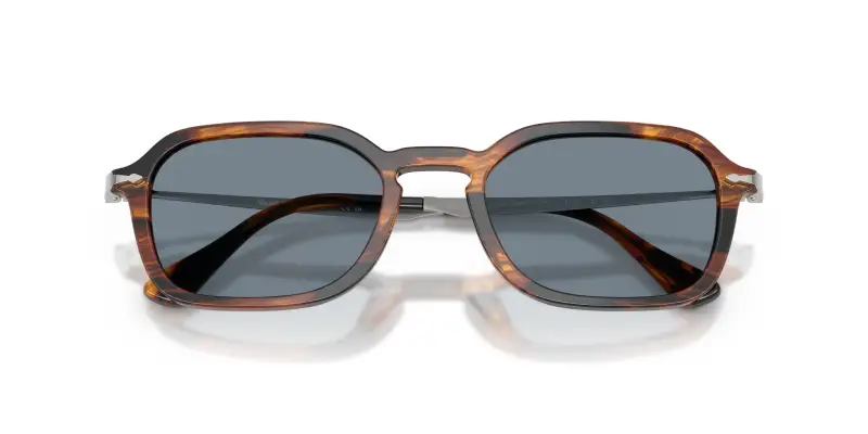 Unisex PO3381S 123556 Occhiali da sole Acetato Marrone Blu Pantos Normale miniatura 2