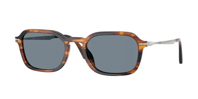 Unisex PO3381S 123556 Occhiali da sole Acetato Marrone Blu Pantos Normale