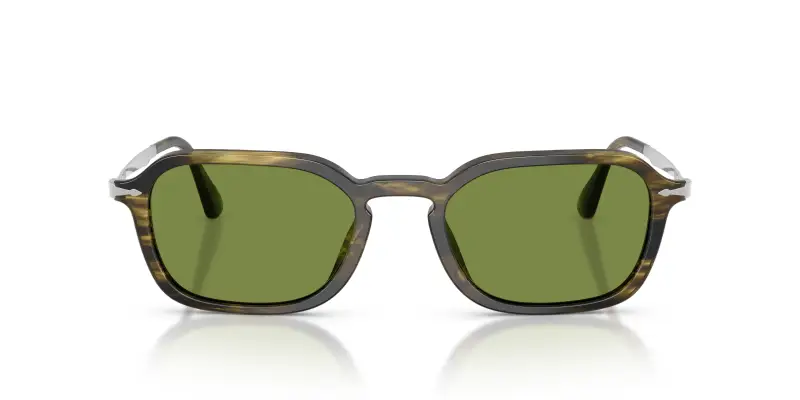 Unisex PO3381S 12374E Occhiali da sole Acetato Verde Verde Pantos Normale miniatura 3