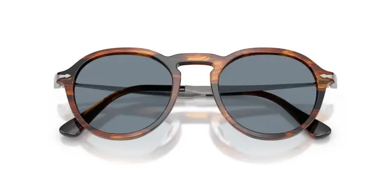Unisex PO3383S 123556 Occhiali da sole Acetato Marrone Blu Pantos Normale miniatura 2