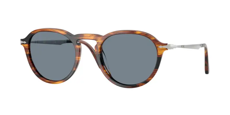 Unisex PO3383S 123556 Occhiali da sole Acetato Marrone Blu Pantos Normale