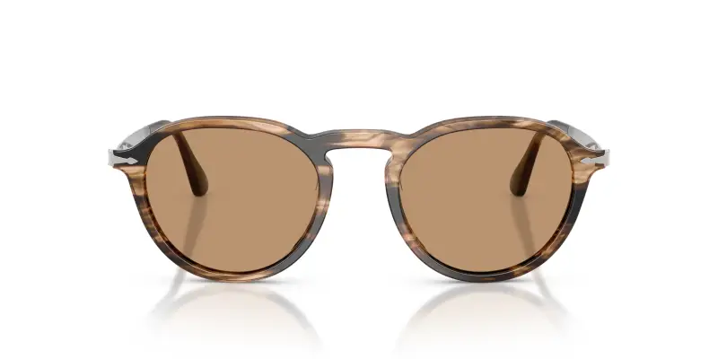 Unisex PO3383S 123653 Occhiali da sole Acetato Marrone Marrone Pantos Normale miniatura 3