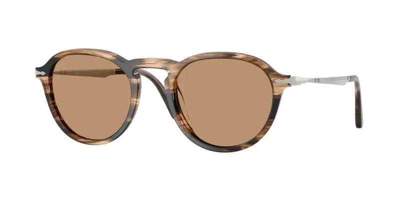 Unisex PO3383S 123653 Occhiali da sole Acetato Marrone Marrone Pantos Normale