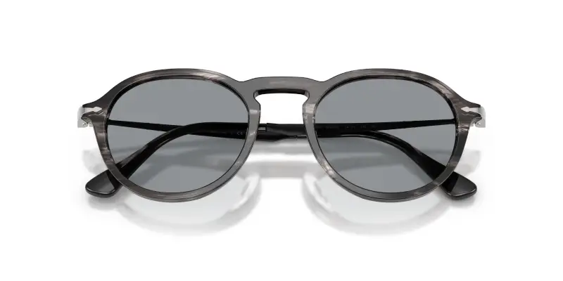 Unisex PO3383S 1238R5 Occhiali da sole Acetato Grigio Blu Pantos Normale miniatura 2