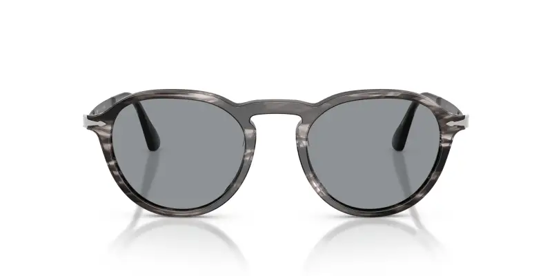 Unisex PO3383S 1238R5 Occhiali da sole Acetato Grigio Blu Pantos Normale miniatura 3