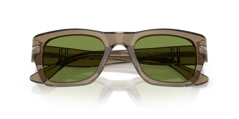 Unisex PO3384S 12284E Occhiali da sole Acetato Marrone Verde Squadrata Normale miniatura 2