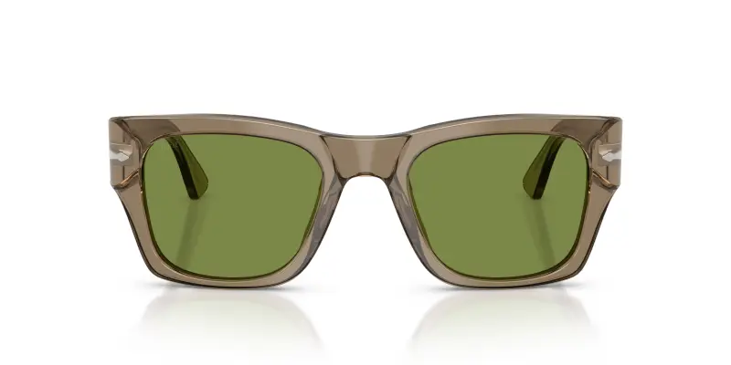 Unisex PO3384S 12284E Occhiali da sole Acetato Marrone Verde Squadrata Normale miniatura 3