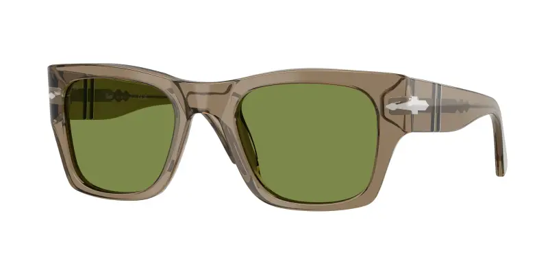 Unisex PO3384S 12284E Occhiali da sole Acetato Marrone Verde Squadrata Normale