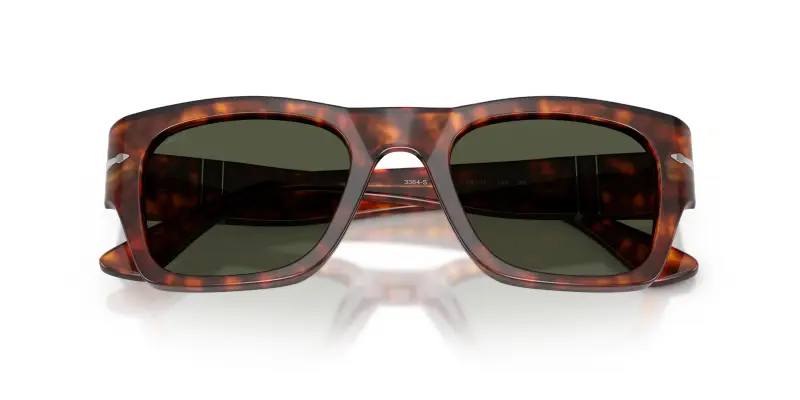 Unisex PO3384S 24/31 Occhiali da sole Acetato Tartaruga Verde Squadrata Normale miniatura 2