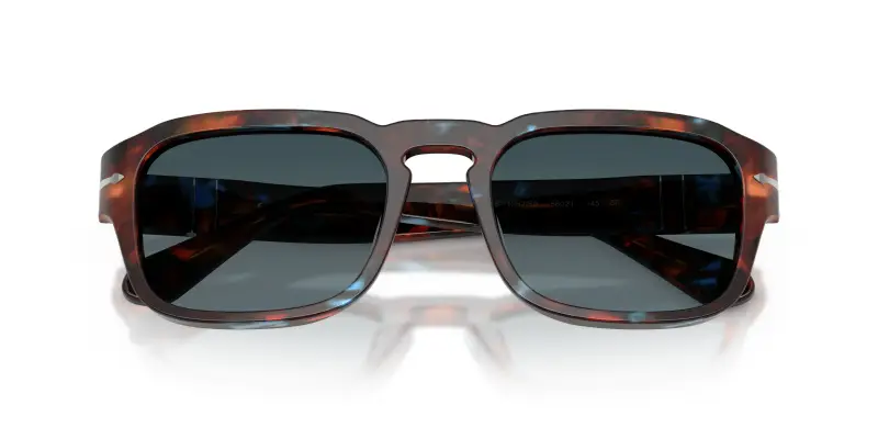 Unisex PO3386S 1232S3 Occhiali da sole Acetato Havana Blu Pillow Polarizzata Sfumato miniatura 2