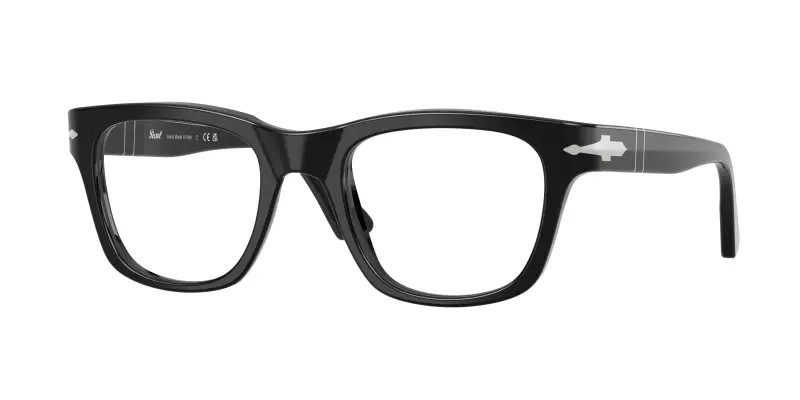 Unisex PO3389V CECIL 95 Montature da vista Acetato Nero Trasparente Squadrata Normale