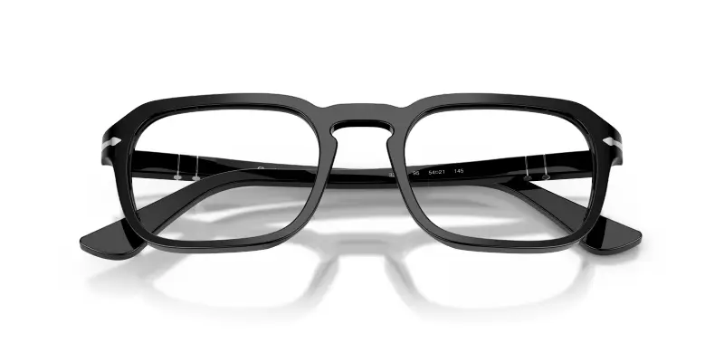 Unisex PO3390V 95 Montature da vista Acetato Nero Trasparente Squadrata Normale miniatura 2