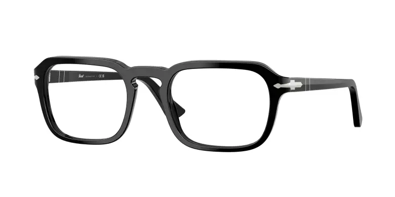 Unisex PO3390V 95 Montature da vista Acetato Nero Trasparente Squadrata Normale