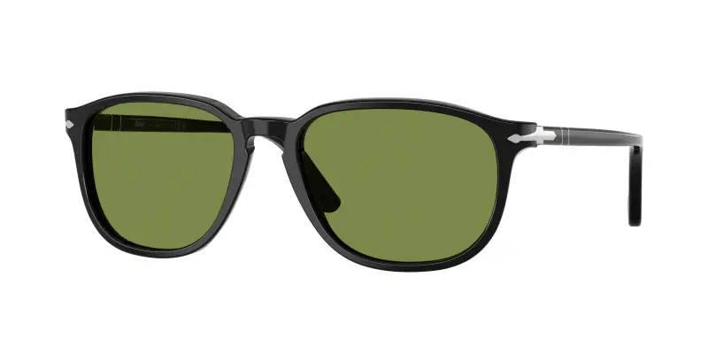 Uomo Persol PO3019S 95/4E Occhiali da sole Acetato Nero Verde Squadrata Normale