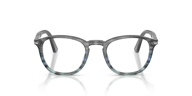 Uomo Persol PO3143V 1205 Montature da vista Acetato Grigio Trasparente Rotonda Normale miniatura 3