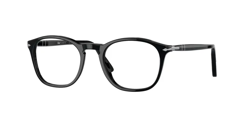 Persol Uomo PO3007V  95 Montature da vista Acetato Nero Trasparente Squadrata Normale