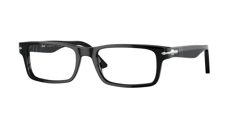 Persol Uomo PO3050V  95 Montature da vista Acetato Nero Trasparente Squadrata Normale