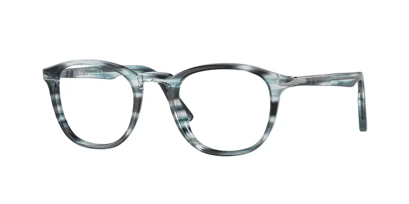 Persol Uomo PO3143V  1051 Montature da vista Acetato Grigio Trasparente Rotonda Normale