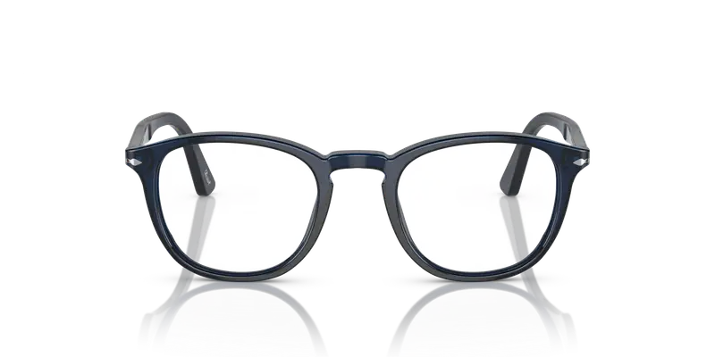 Persol Uomo PO3143V 1141 Montature da vista Acetato Blu Trasparente Rotonda Normale miniatura 2