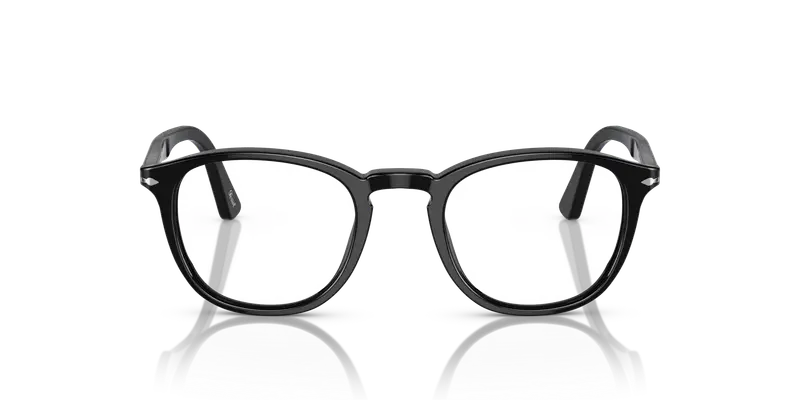 Persol Uomo PO3143V 95 Montature da vista Acetato Nero Trasparente Rotonda Normale miniatura 2