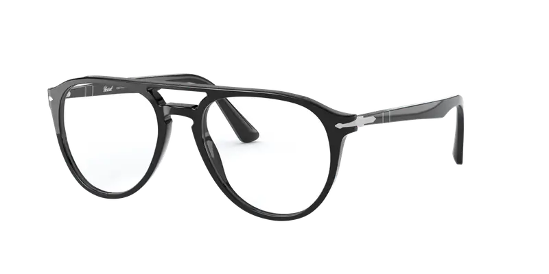 Persol Uomo PO3160V  095 Montature da vista Acetato Nero Trasparente Pilot Normale