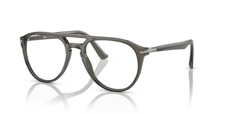 Persol Uomo PO3160V 1201 Montature da vista Acetato Grigio Trasparente Pilot Normale miniatura 3
