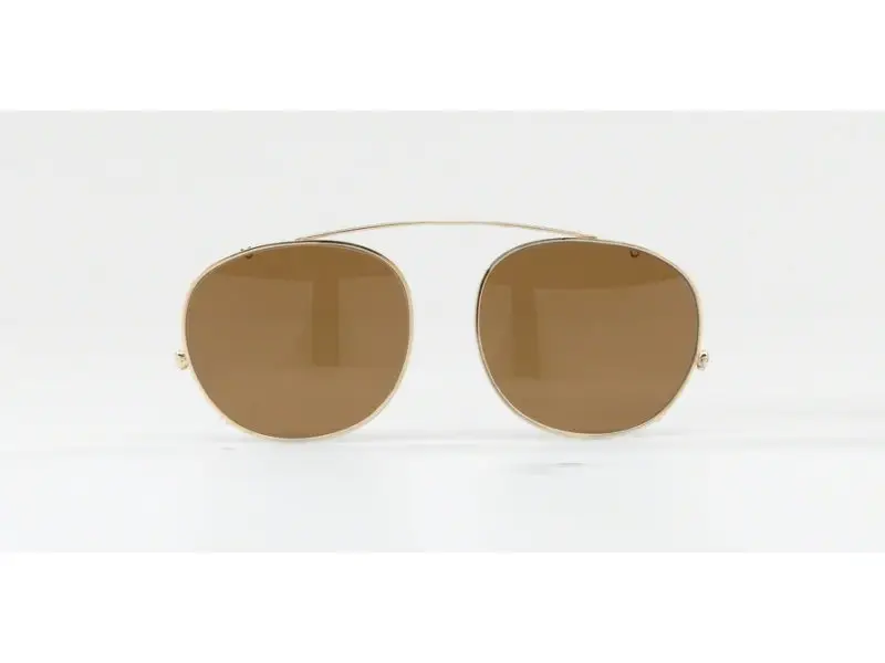 Persol Uomo PO7007C 515/83 Clip on Metallo Oro Marrone Squadrata Polarizzata Clip-on