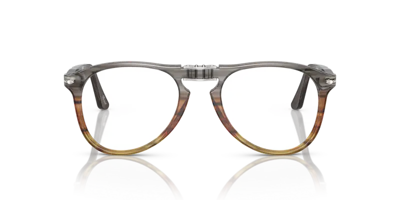 Persol Uomo PO9714VM 1137 Montature da vista Acetato Marrone Trasparente Pilot Normale miniatura 2