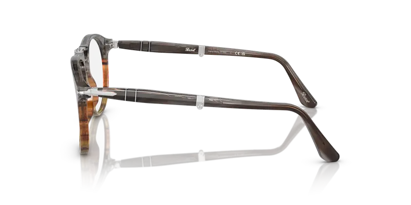 Persol Uomo PO9714VM 1137 Montature da vista Acetato Marrone Trasparente Pilot Normale miniatura 3