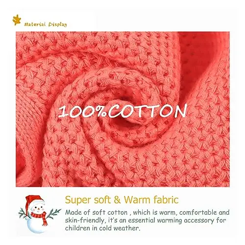 Pesaat Sciarpa a maglia invernale per bambini, calda e solida, per bambini, sciarpe lunghe morbide per ragazzi e miniatura 2