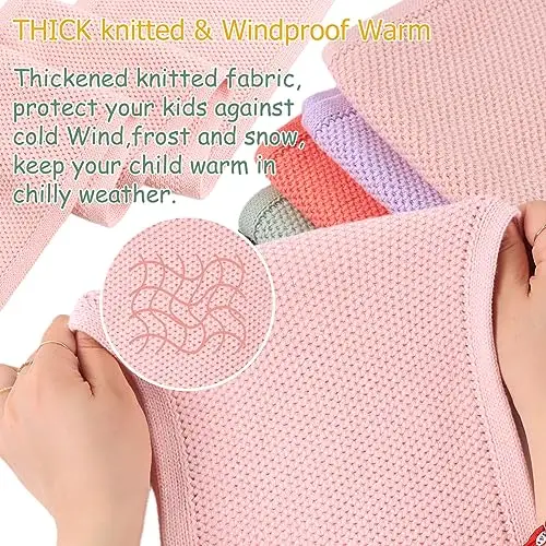 Pesaat Sciarpa invernale per bambini Sciarpa a maglia 100% cotone Caldo Lungo Foulard Ragazze Ragazzi Morbido Bella miniatura 2