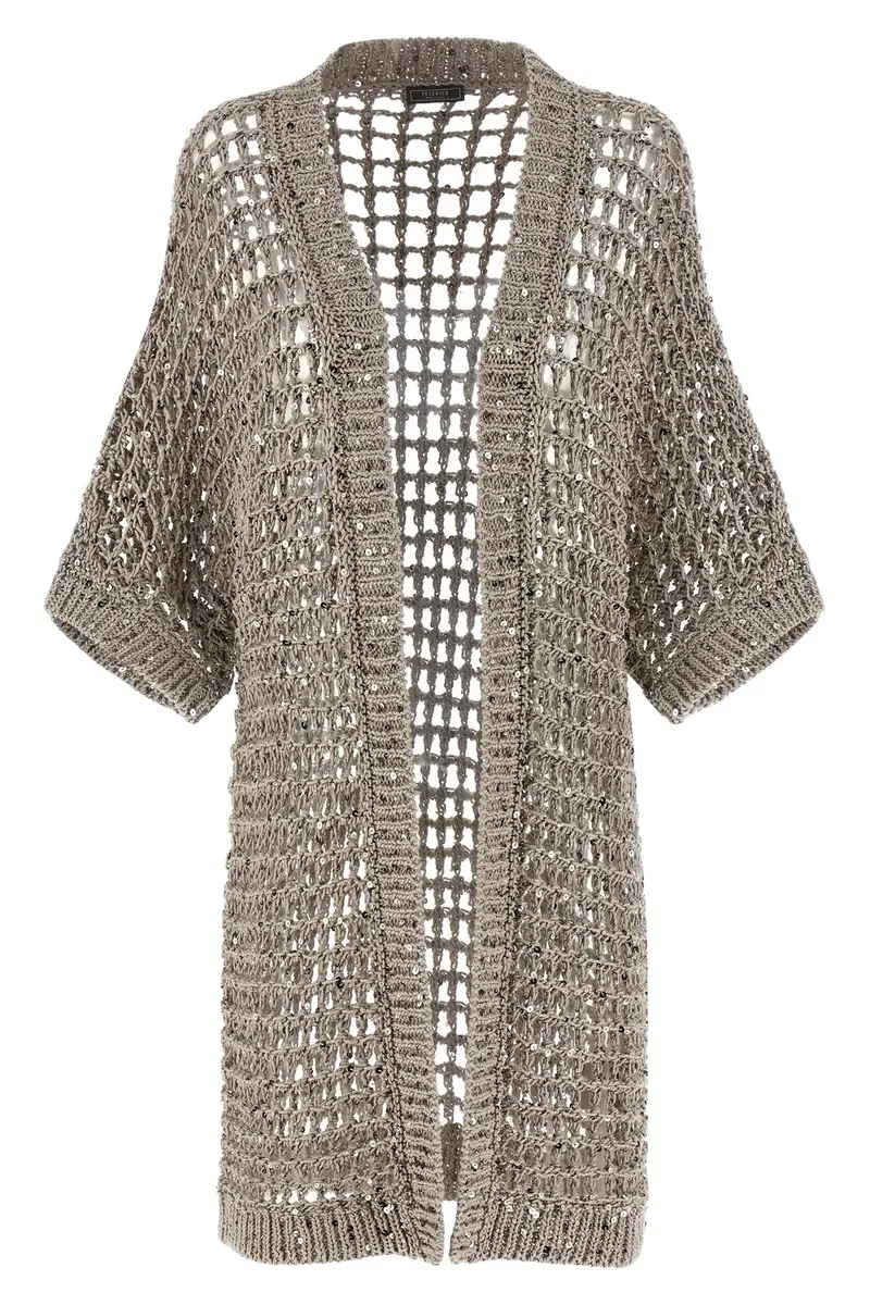Cardigan Rete Argento