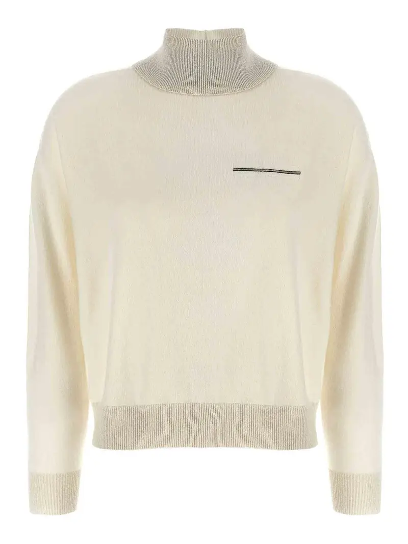 DETTAGLI LUREX SWEATER TURTLENECK Bianco