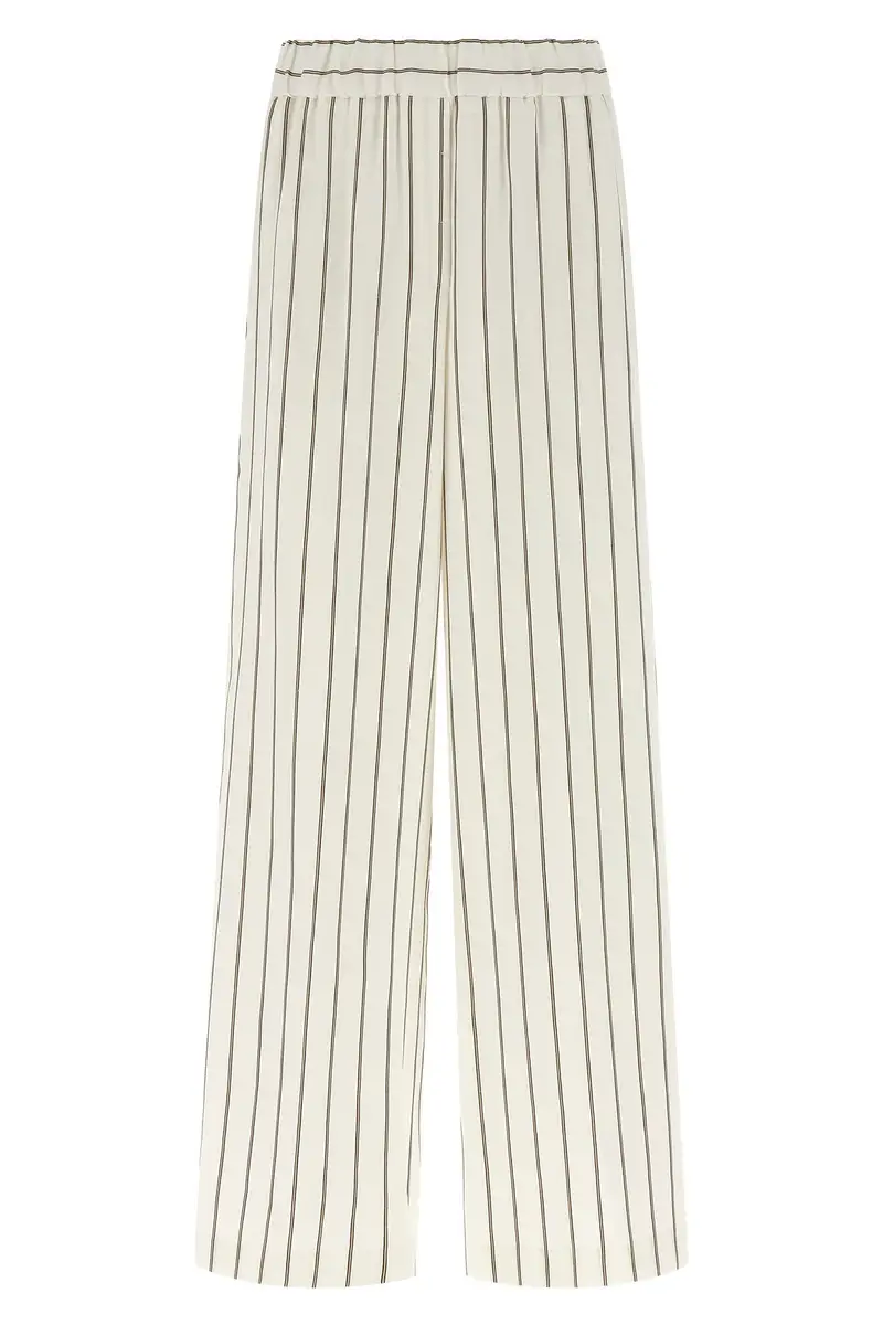 Pantalone Twill Gessato Bianco