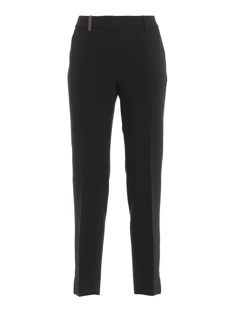 Pantaloni a sigaretta in jersey pesante Nero