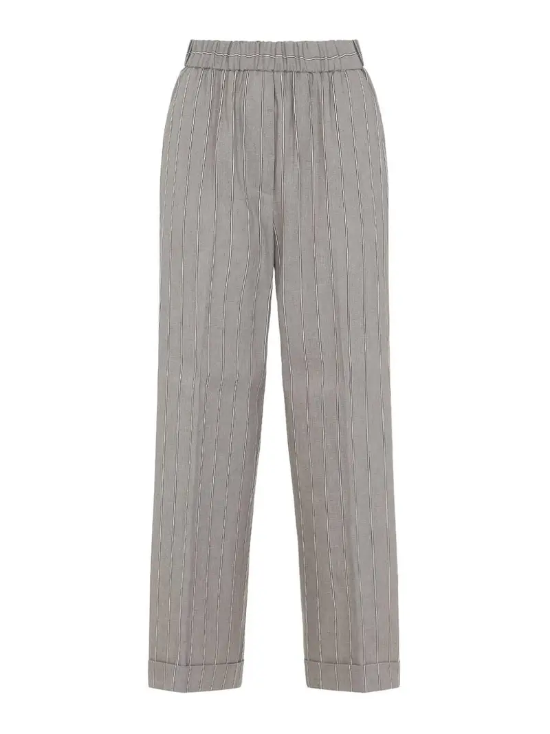 Pantaloni di lino Grigio Scuro