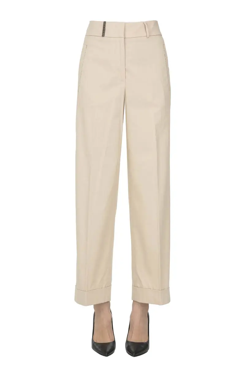 Pantaloni in cotone Beige