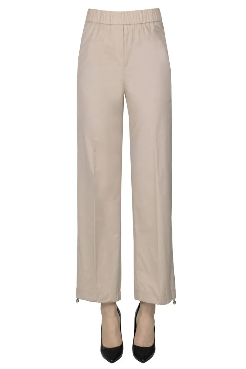 Pantaloni in misto cotone Beige